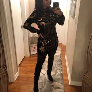 Elegant Black and Gold Dress